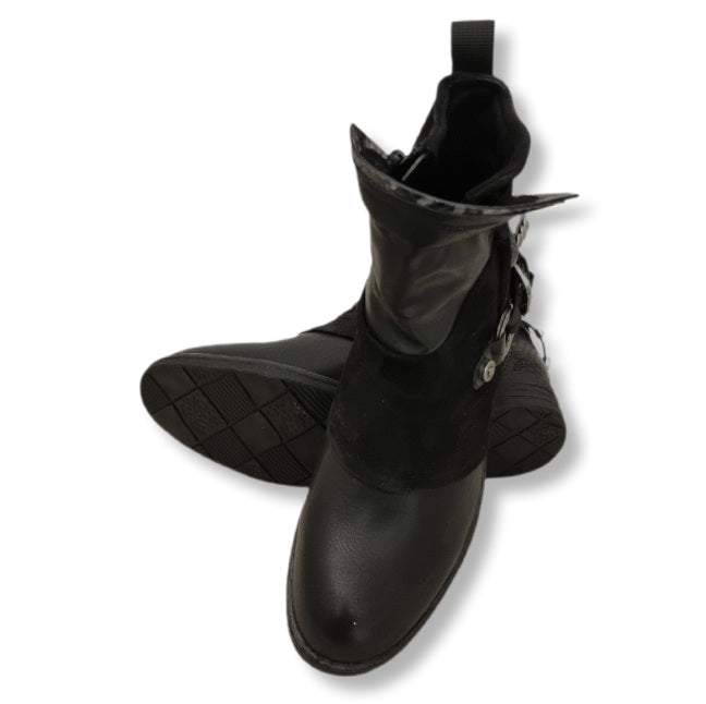 Stiefelette Schwarz/Grau Schlange
