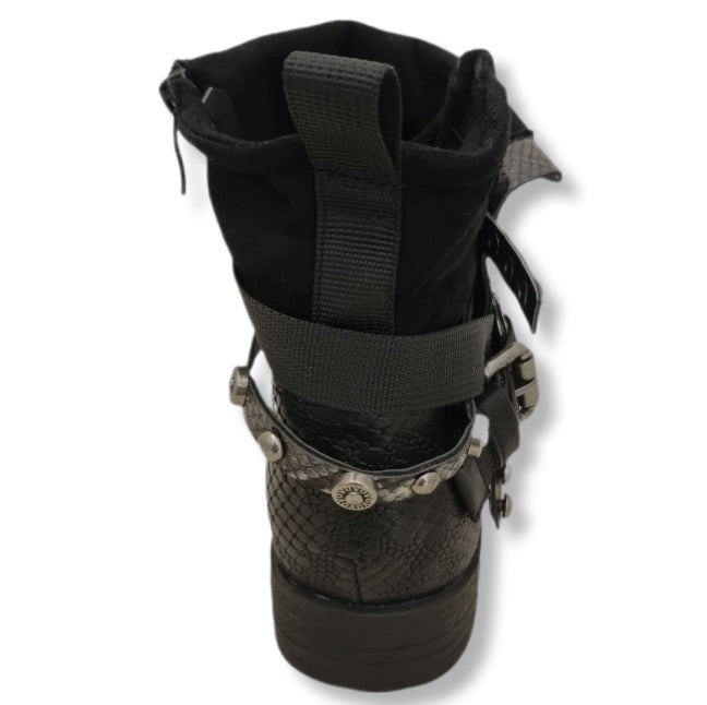 Stiefelette Schwarz/Grau Schlange