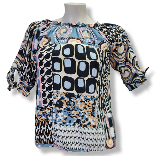 Blouses Carmen Blue-Rosé