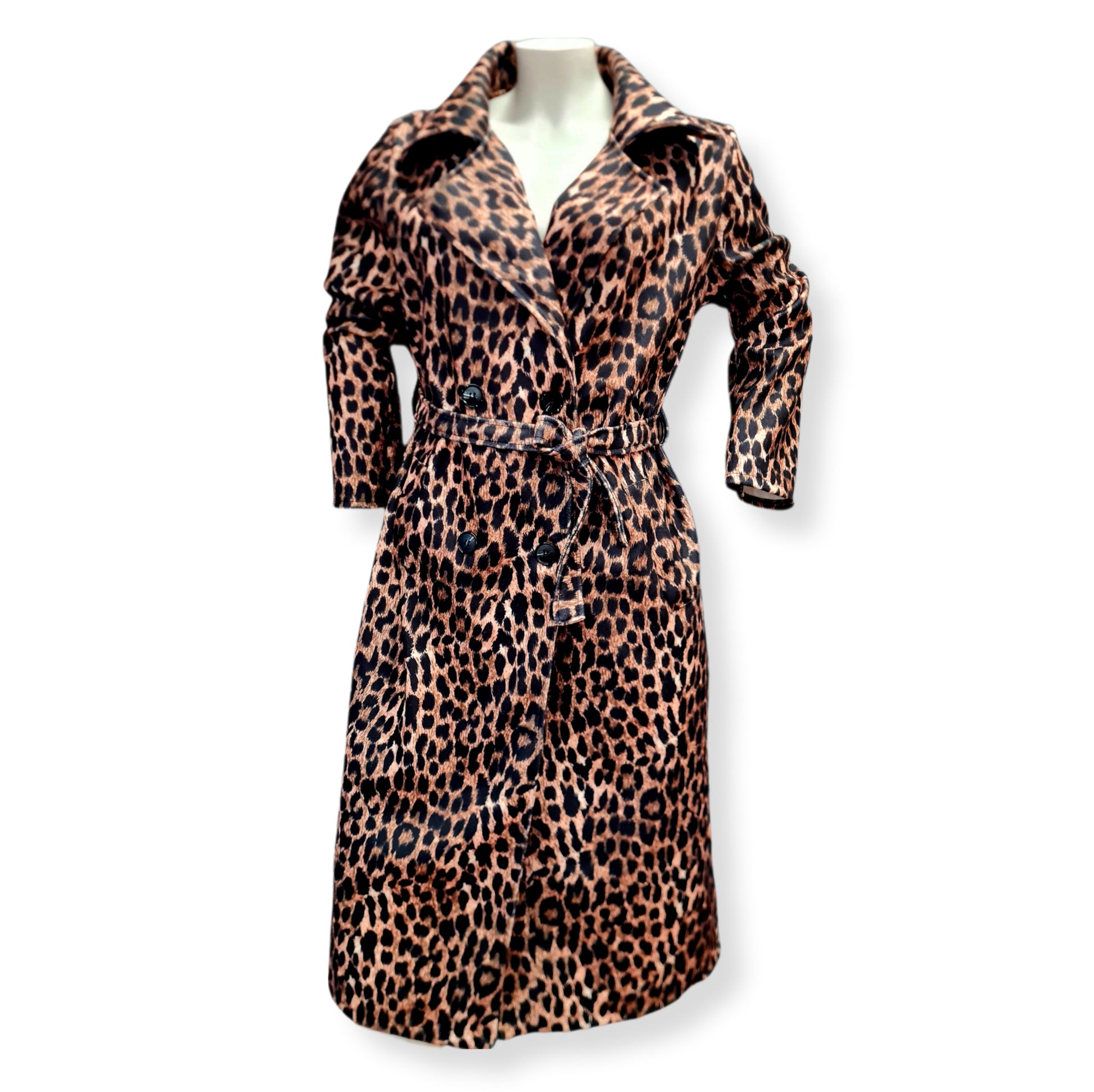 Trench coat  in leoprint Doppelreihig und  Gürtel 