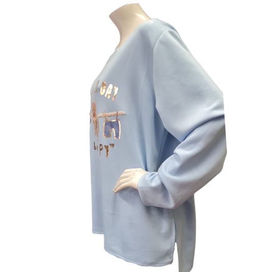 Shirt Good Day Blau Gold - KuBa Fashion 
